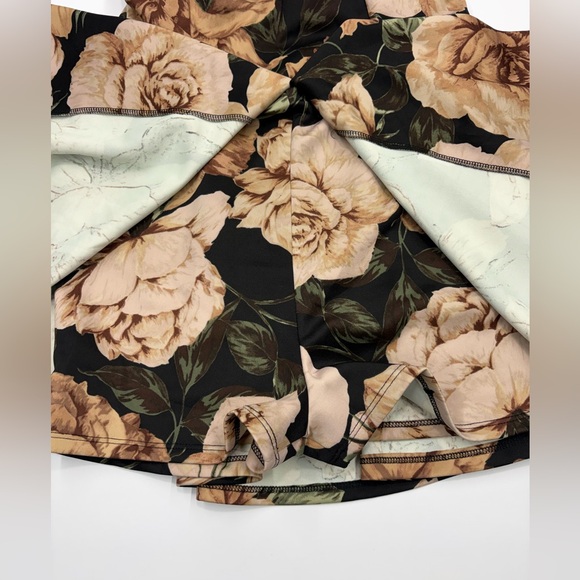 Purple Snow Floral Skort Romper Spaghetti Strap Mini - Picture 4 of 10